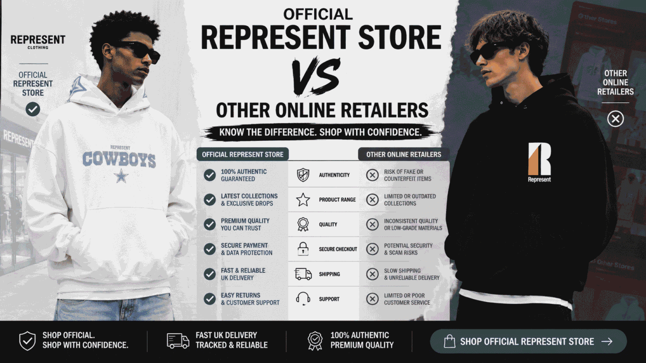 Official Represent Store compared with other online retailers