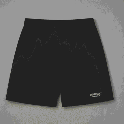 Represent Black Cargo Shorts front view