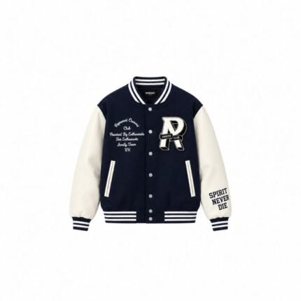 Represent bomber and varsity jackets front view