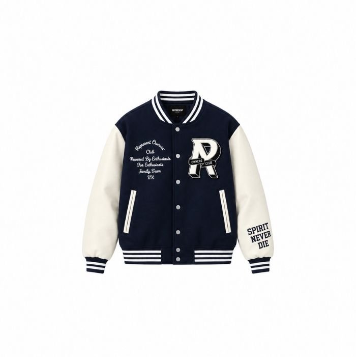 Represent Bomber and Varsity Jackets Front Represent bomber and varsity jackets front view