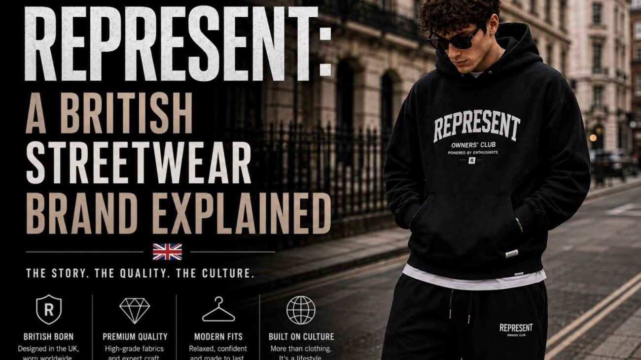 Represent British streetwear brand clothing and modern fashion