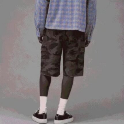 Represent Camo Cargo Shorts back view