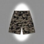 Represent Camo Cargo Shorts front view