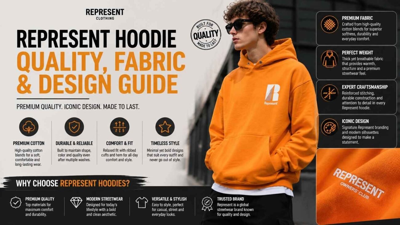 Represent hoodie quality, heavyweight fabric and streetwear design