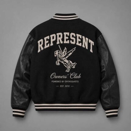Represent Mens Varsity Jackets back view