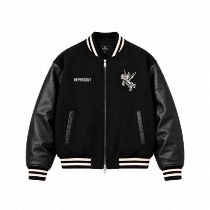 Represent Mens Varsity Jackets front view