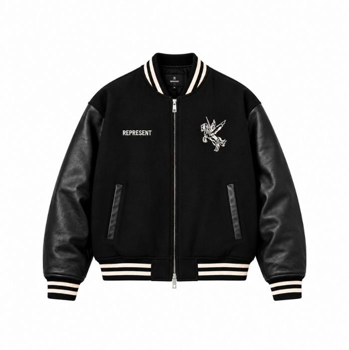 Represent Mens Varsity Jackets Front View Represent Mens Varsity Jackets front view