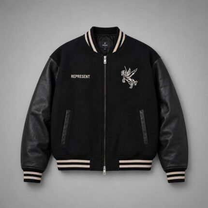 Represent Mens Varsity Jackets front view