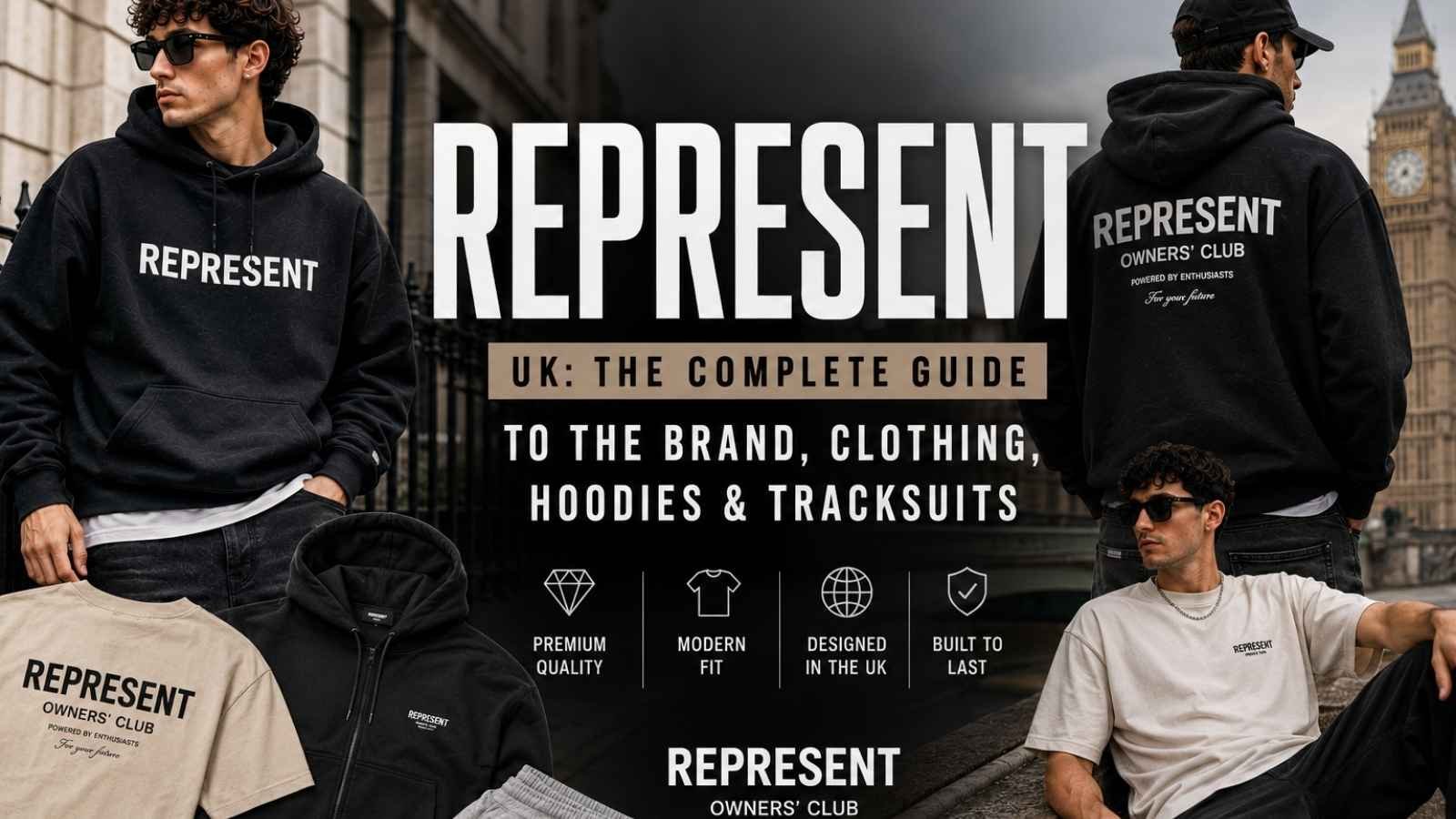 Represent UK clothing featuring hoodies and tracksuits