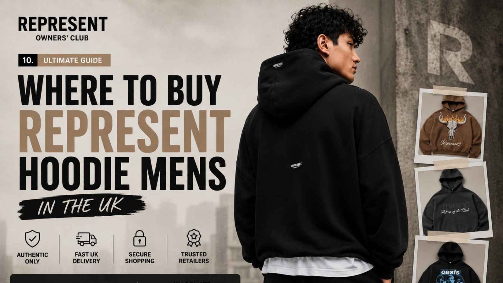 Where to buy Represent Hoodie Mens in the UK from trusted retailers
