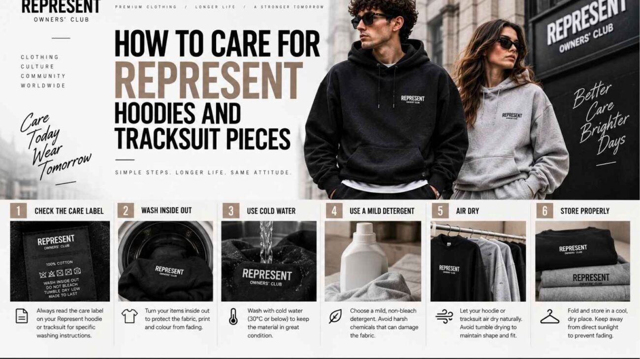 How to care for Represent Hoodies and Tracksuit pieces