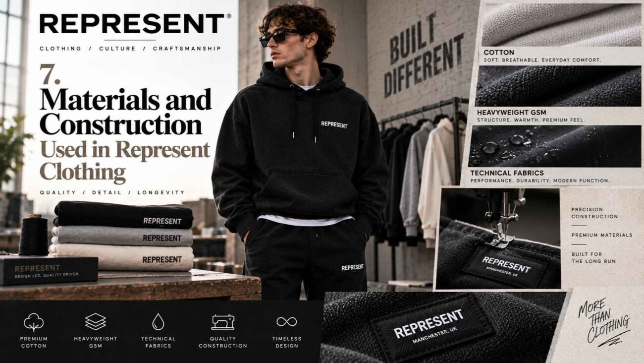 Represent Clothing materials and construction