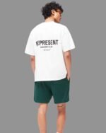 Represent Dark Green Shorts back view