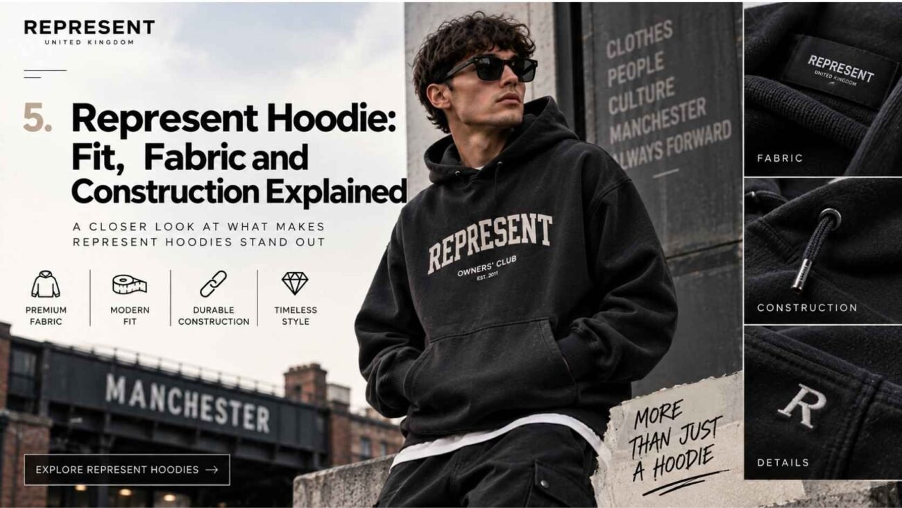 Represent Hoodie fit fabric and construction