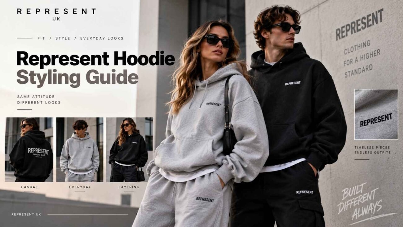 Represent Hoodie Size Guide: Fit, Sizing & Are Represent Hoodies Oversized? 5 Represent Hoodie Styling Guide with casual streetwear outfit