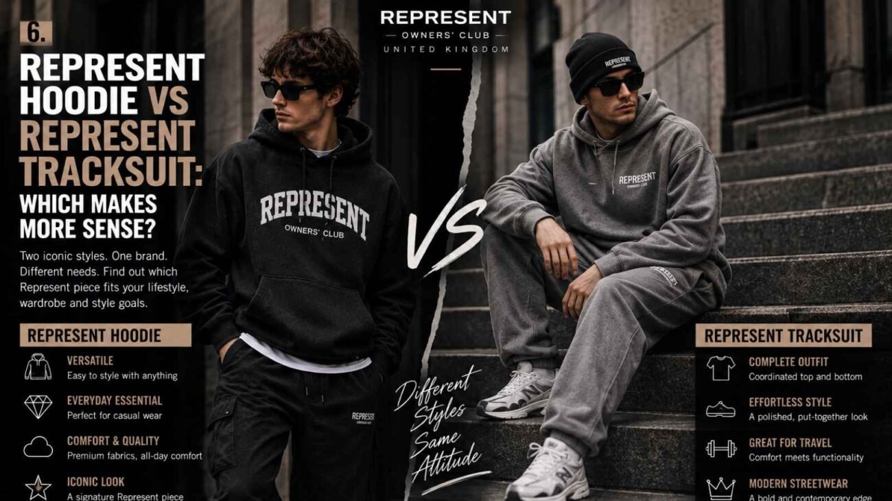 Represent Hoodie vs Represent Tracksuit compared for fit and everyday wear