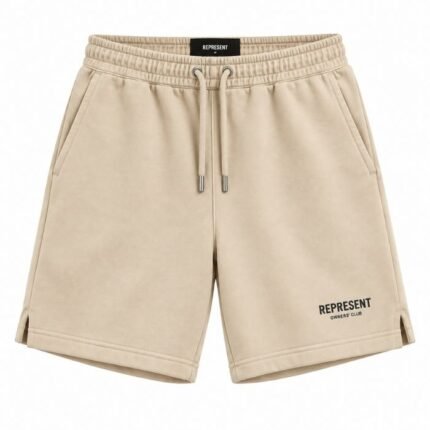 Represent Men's Shorts beige front view