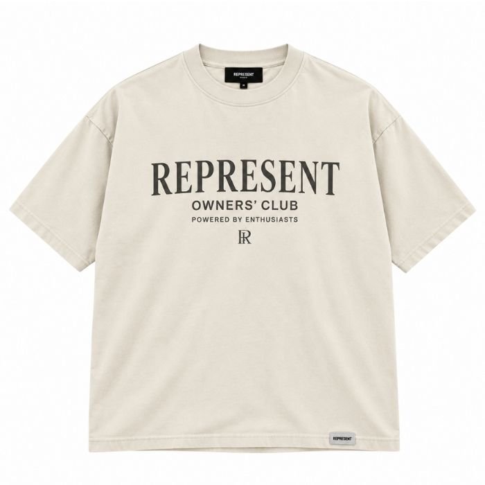 Represent Mens White T-Shirts Front View Represent Mens White T-Shirts front view