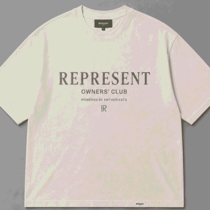Represent Mens White T-Shirts front view