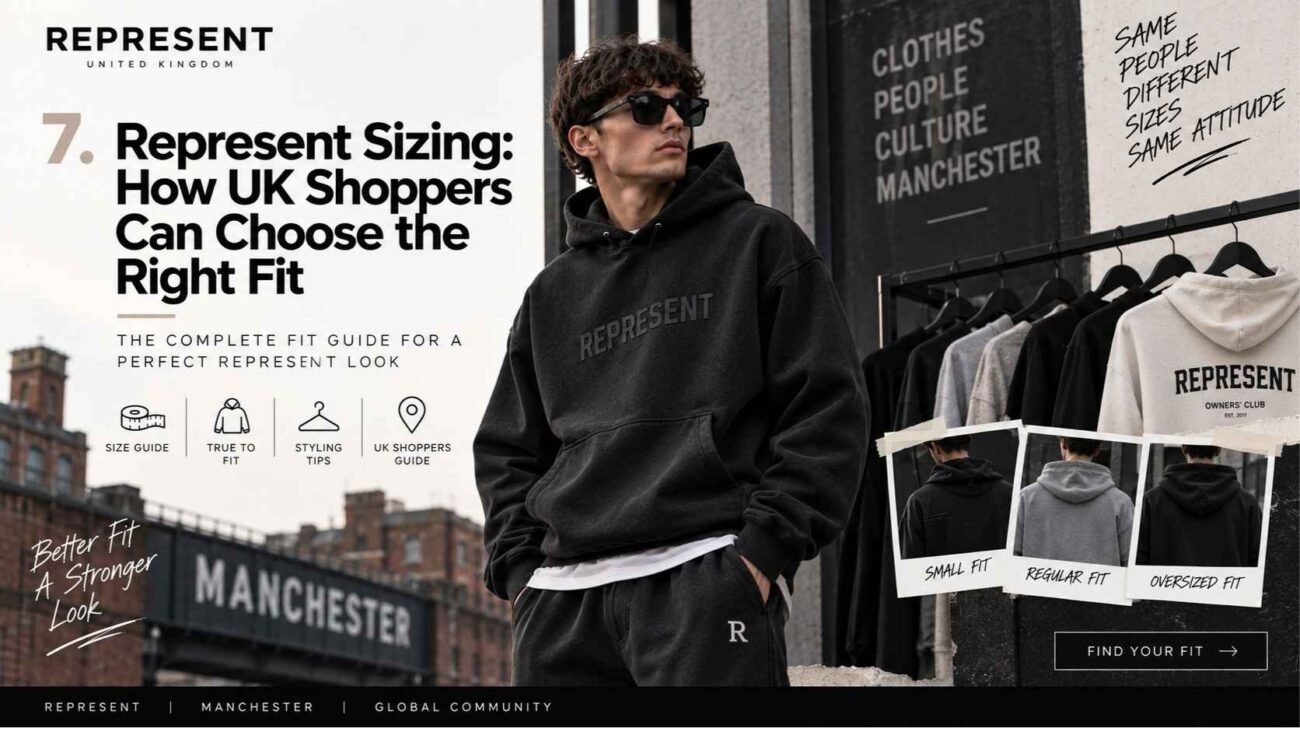 Represent sizing guide for UK shoppers