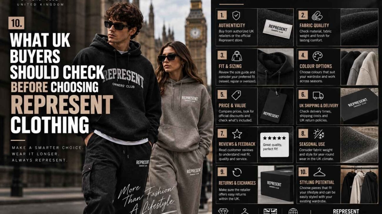 Represent Clothing buying guide showing key factors for UK shoppers